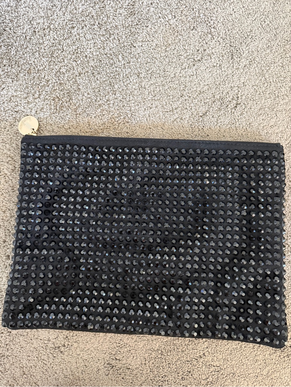 Neiman Marcus Black Crystal-Embellished Clutch